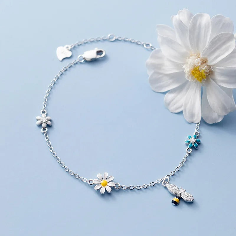 PULSEIRA PRIMAVERA E ABELHAS PRATA 925 - PUL333