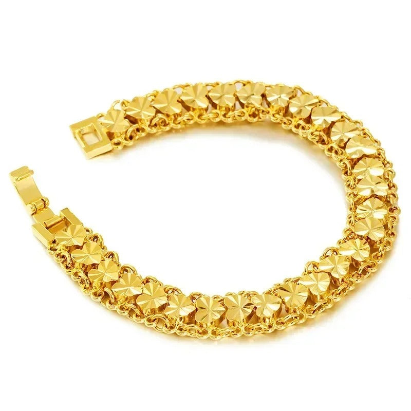 PULSEIRA CORAÇÕES BANHADA EM OURO 18K - PLSI025