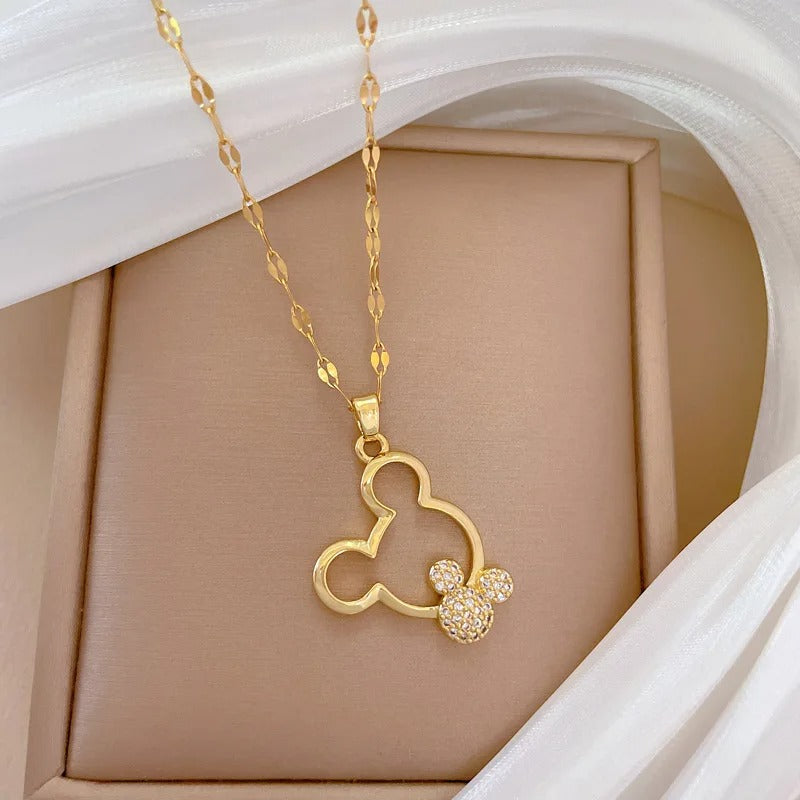 COLAR MICKEY BANHADO EM OURO 18K - GARG104