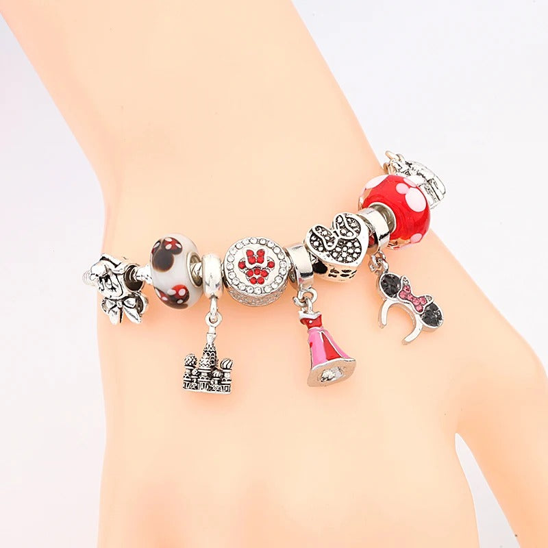 PULSEIRA PANDORA DISNEY COM BERLOQUES CRAVEJADOS PRATA 925 - PUL257