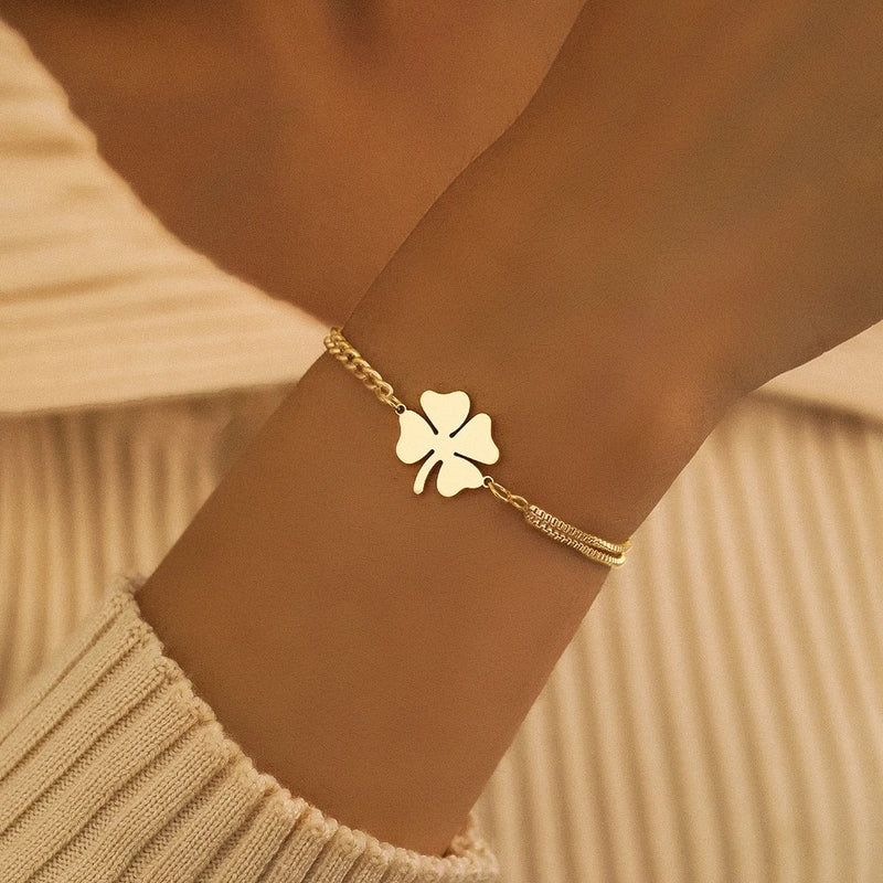 PULSEIRA TREVO BANHADA EM OURO 18K - PLS 122