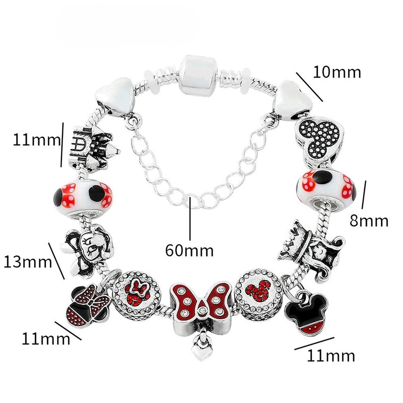 PULSEIRA PANDORA DISNEY COM BERLOQUES CRAVEJADOS PRATA 925 - PUL157