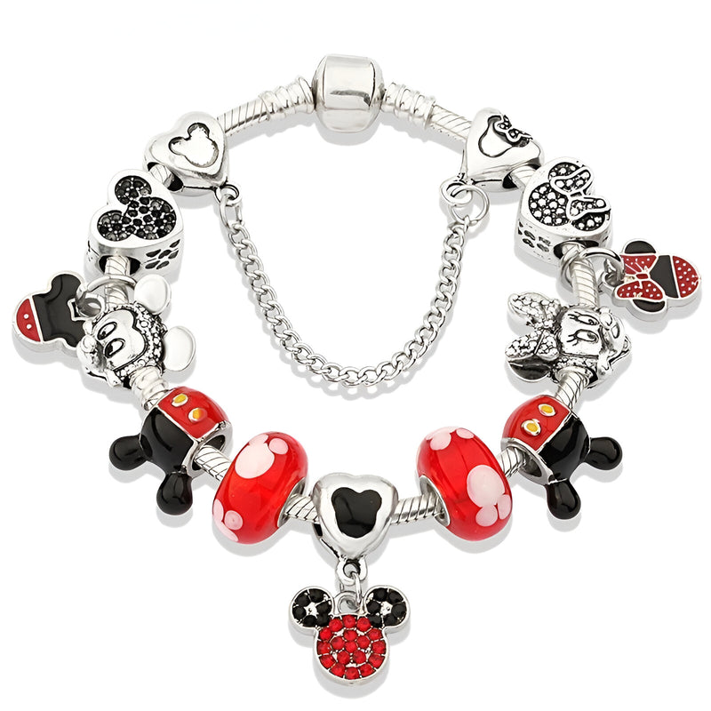 PULSEIRA PANDORA DISNEY COM BERLOQUES CRAVEJADOS PRATA 925 - PUL133