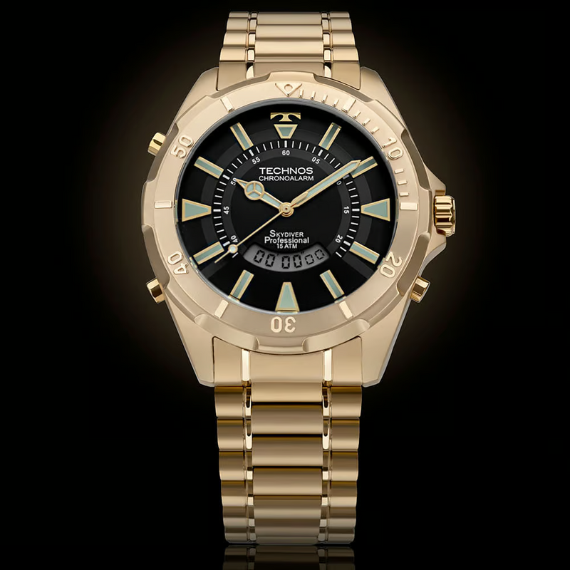 RELÓGIO TECHNOS SKYDIVER DOURADO WT205FL/4P - Menina Elegante