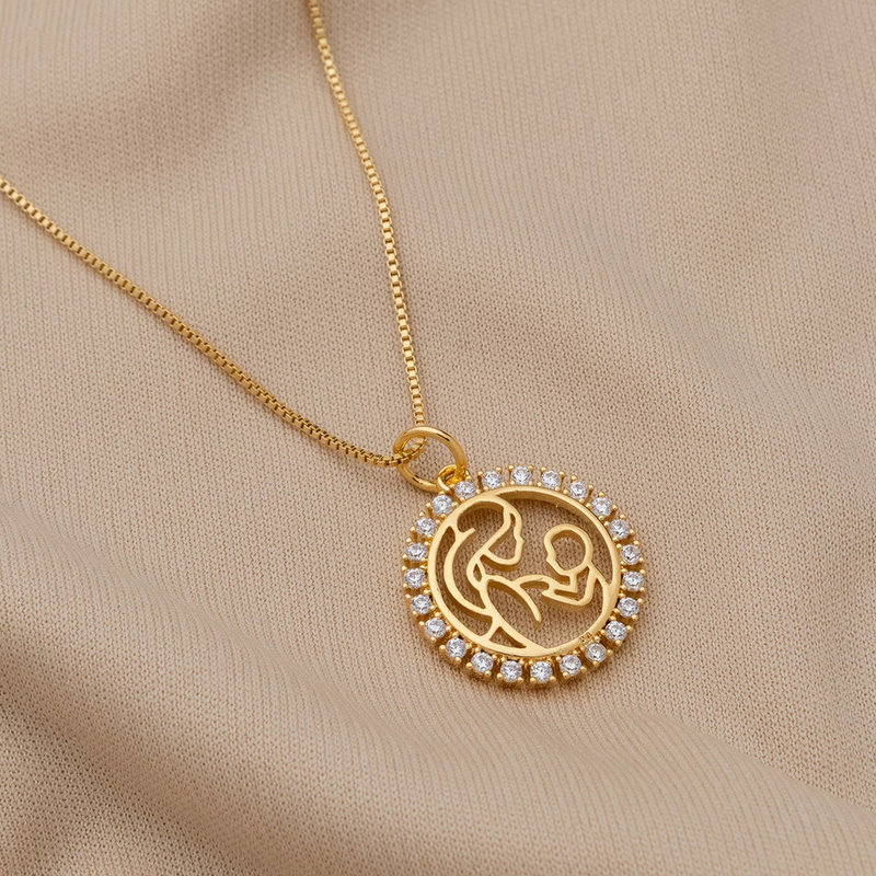 GARGANTILHA AMOR DE MÃE BANHADA EM OURO 18K - GARGSI092 - Menina Elegante