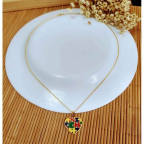 COLAR TEA ESPECTRO AUTISTA BANHADO EM OURO 18K - GARGSI018
