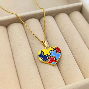 COLAR TEA ESPECTRO AUTISTA BANHADO EM OURO 18K - GARGSI020