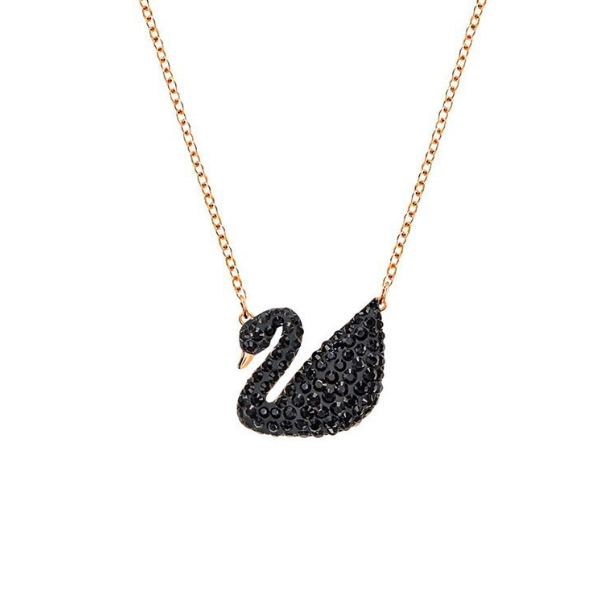 GARGANTILHA CISNE NEGRO BANHADA EM OURO 18K - GARGSI134 - Menina Elegante