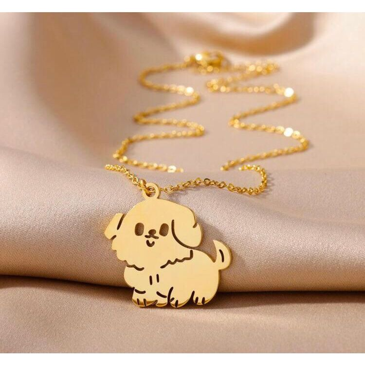 GARGANTILHA CACHORRINHO BANHADA EM OURO 18K - GARGSI138 - Menina Elegante