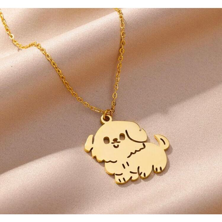 GARGANTILHA CACHORRINHO BANHADA EM OURO 18K - GARGSI138 - Menina Elegante