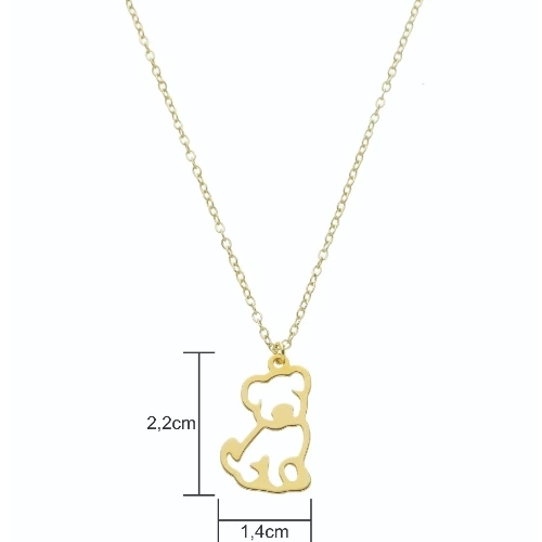 GARGANTILHA CACHORRINHO BANHADA EM OURO 18K - GARGSI141 - Menina Elegante