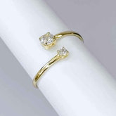 ANEL ZIRCÔNIA AJUSTÁVEL BANHADO EM OURO 18K - AN11