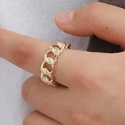 ANEL AJUSTÁVEL CORRENTES BANHADO EM OURO 18K - AN51 - Menina Elegante