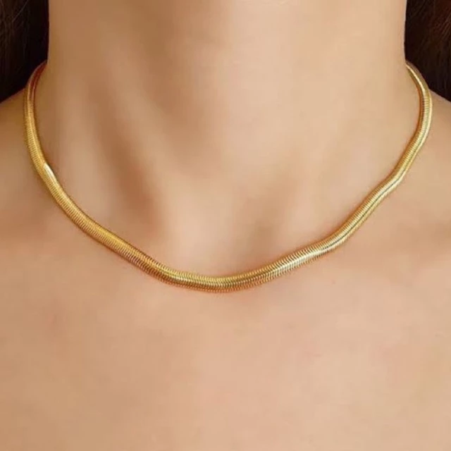 CORRENTE CHOCKER MALHA 37+5CM BANHADA EM OURO 18K - COR677