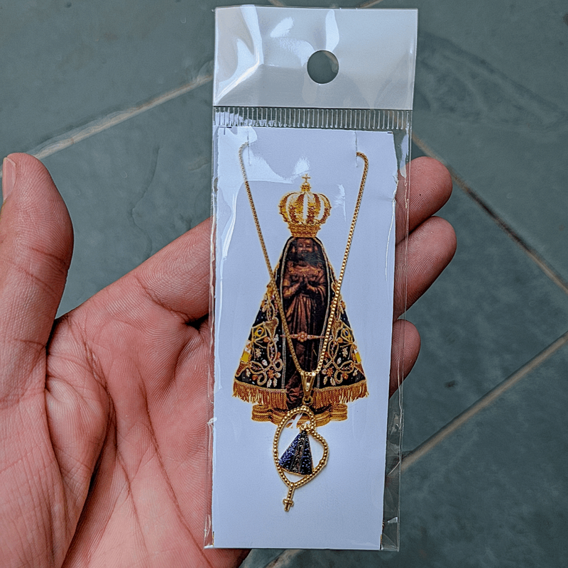 COLAR NOSSA SENHORA BANHADO EM OURO 18K - GARGSI236