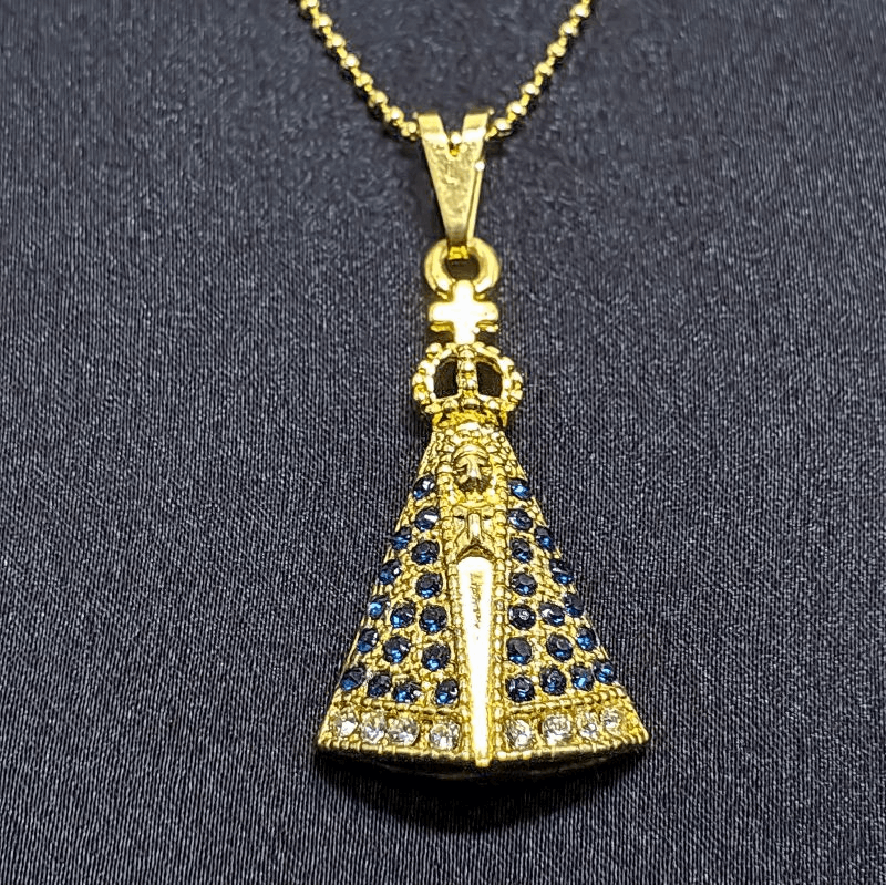 COLAR NOSSA SENHORA BANHADO EM OURO 18K - GARGSI238