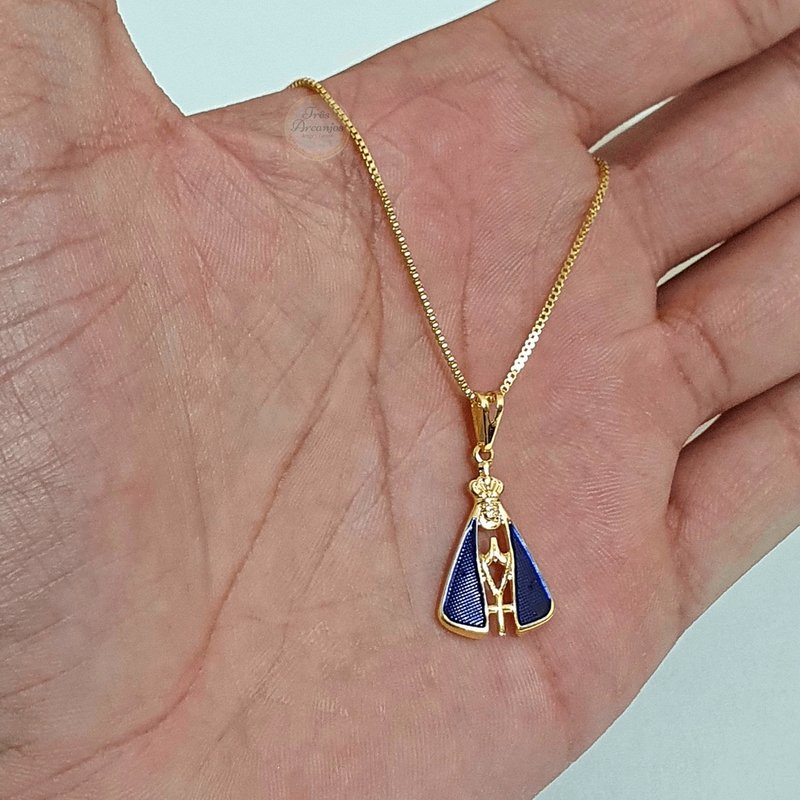 COLAR NOSSA SENHORA BANHADO EM OURO 18K - GARGSI243