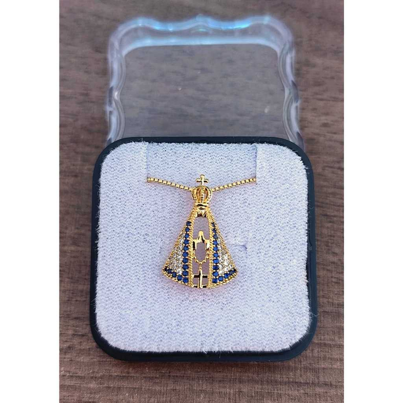 GARGANTILHA NOSSA SENHORA BANHADA EM OURO 18K - GARGSI0325 - Menina Elegante