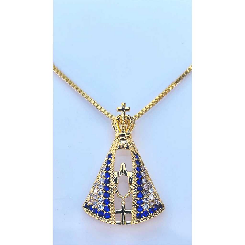 GARGANTILHA NOSSA SENHORA BANHADA EM OURO 18K - GARGSI0325 - Menina Elegante