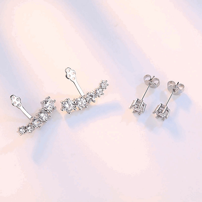 BRINCO PONTOS DE LUZ EAR CUFFS DIAMANTE PRATA 925 - BRP044