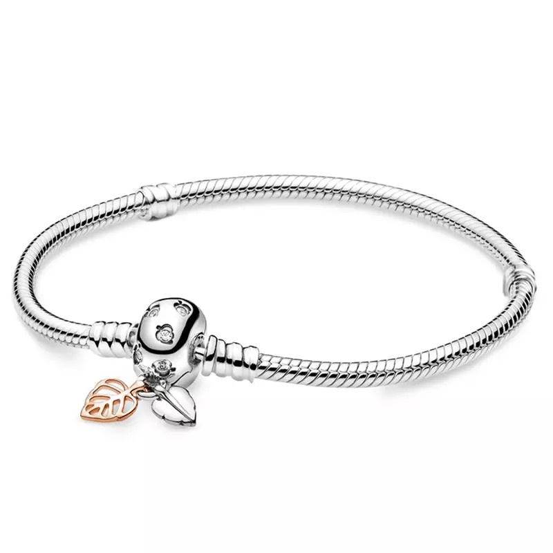 PULSEIRA PANDORA FOLHINHAS CRAVEJADA PRATA 925 - PUL1530