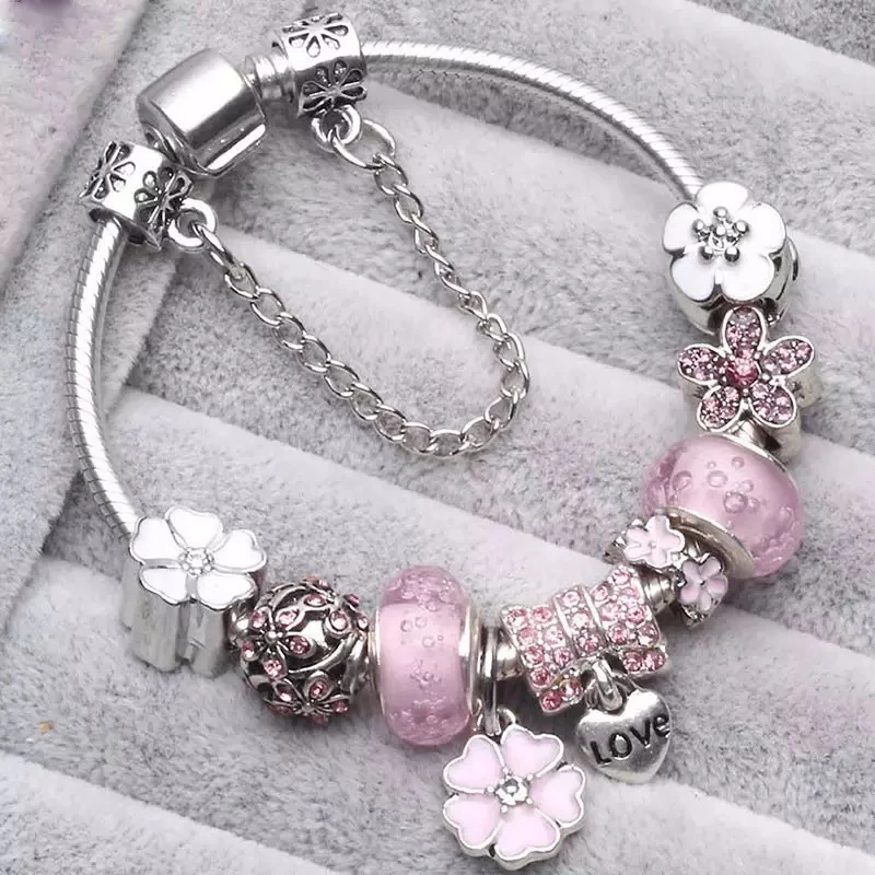 PULSEIRA PANDORA COM BERLOQUES CRAVEJADOS PRATA 925 - PUL1538