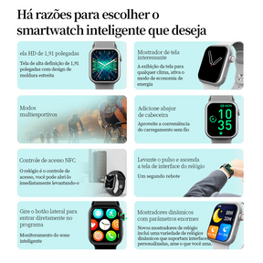 SMARTWATCH X9 PRO GPS | NFC | 120 ESPORTES | LIGAÇÕES | 4 CORES