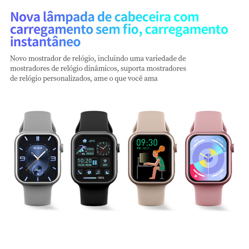 SMARTWATCH X9 PRO GPS | NFC | 120 ESPORTES | LIGAÇÕES | 4 CORES