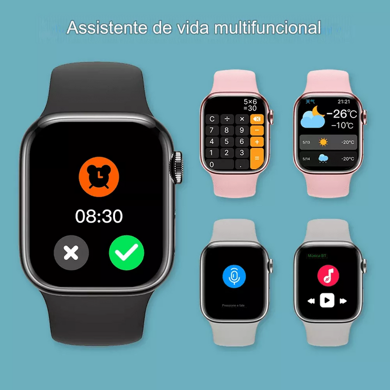 SMARTWATCH X9 PRO GPS | NFC | 120 ESPORTES | LIGAÇÕES | 4 CORES