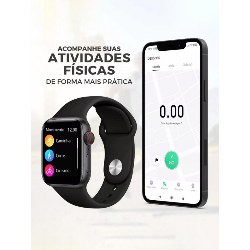 SMARTWATCH X9 PRO GPS | NFC | 120 ESPORTES | LIGAÇÕES | 4 CORES