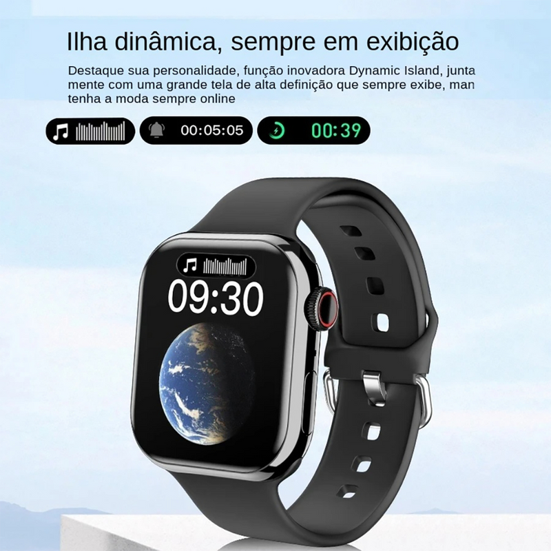 SMARTWATCH 9 PRO MAX 2 | CHAMADAS | TELA AMOLED | ASSISTENTE | 2 PULSEIRAS