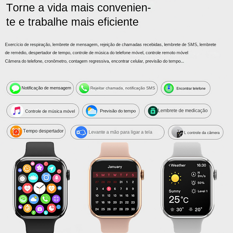 SMARTWATCH 9 PRO MAX 2 | CHAMADAS | TELA AMOLED | ASSISTENTE | 2 PULSEIRAS