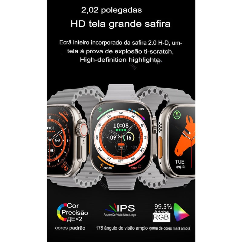 SMARTWATCH ULTRA 3 PRO MAX GPS | NFC | SUPER AMOLED | ILHA DINÂMICA | 3 CORES